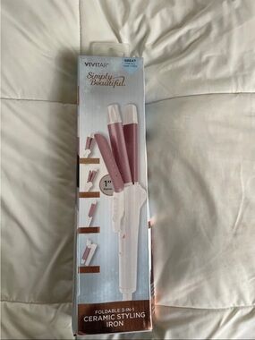 Travel Foldable Vivitar Simply Beautiful 3-in-1 Ceramic Styling Iron